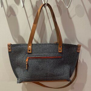 AudreyModern Wool Felt Sunset Satchel Gray Purse Bag